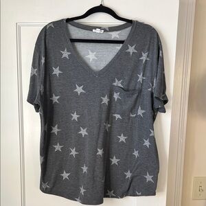 Charcoal Star Pattern Women's Tee
